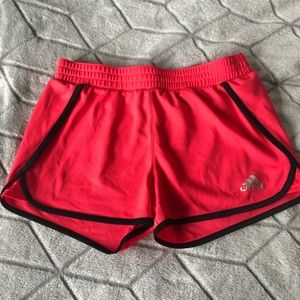 Pink adidas running shorts